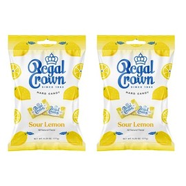 Regal Crown Sour Lemon Hard Candy | Old Fashioned Sour Lemon Candy | Traditional Lemon Candy Brought To You By Iconic Candy | 6.25oz Peg Bag (2)