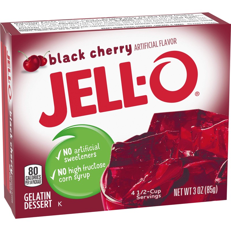 Jell-O Black Cherry Gelatin Mix (3 oz Bag)