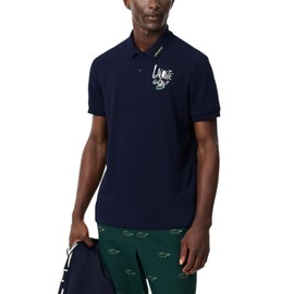 Lacoste Men's Sport Classic Fit UV Protect Piqué Golf Polo Shirt, Navy Blue/Navy Blue, Large