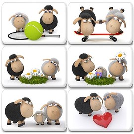 Merchandise for Fans Funny 3D Sheep Fridge Magnets 7 x 4.5 cm Pack of 6 for Memo Board Notice Board Magnetic Whiteboard