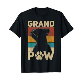 Grandpaw Dog Grandpa Funny Dog Lover Grandfather Men Pitbull T-Shirt