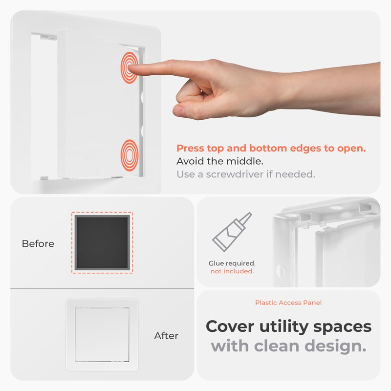 HVAC OV 6 x 6 Inch White Square ABS Plastic