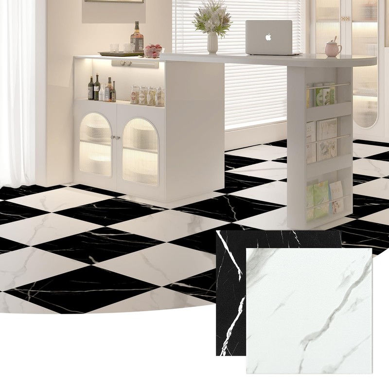 LONGKING 30-Pack 12×12in Vinyl Flooring Tiles - Effortless Peel and