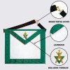 Handcrafted Lambskin Green Masonic Allied Degree and Member Apron for