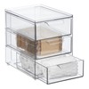 mDesign Plastic Stackable Organizer with 3 Drawers - Pull-Out Drawer