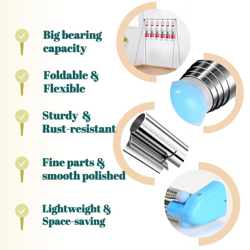 Portable Garment Rack for Travel, Mini Clothing Rack Foldable Compact