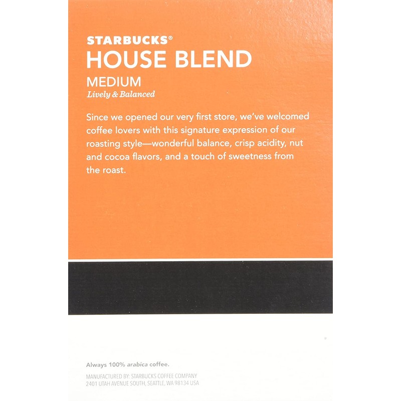 Starbucks House Blend Medium Roast Coffee Keurig K-Cups, 32 Cups