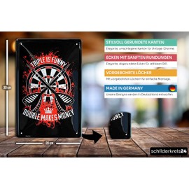 Unique Dart Design - Stylish Dart Design - Triple is funny, double makes money - Perfect for dart lovers