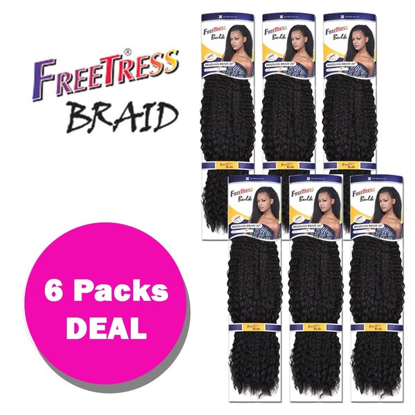 Freetress Synthetic Crochet Hair - BRAZILIAN BRAID 20" (6-Pack, 4)