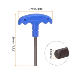 TOP-VIGOR 1Pcs H6 T-Handle Hex Key Wrench, 6mm S2 Steel T-Key Inner Hexagon Spanner Allen Key Allen Key Repair Tool