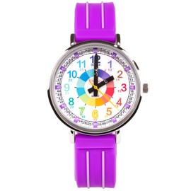 Kiddus Educational Watch, Kids Watch, 4-8 Years Old, Analog, Waterproof, Educational for Kids, Boys, Girls, Elementary School Students, Toddlers, Junior, purple, Classic
