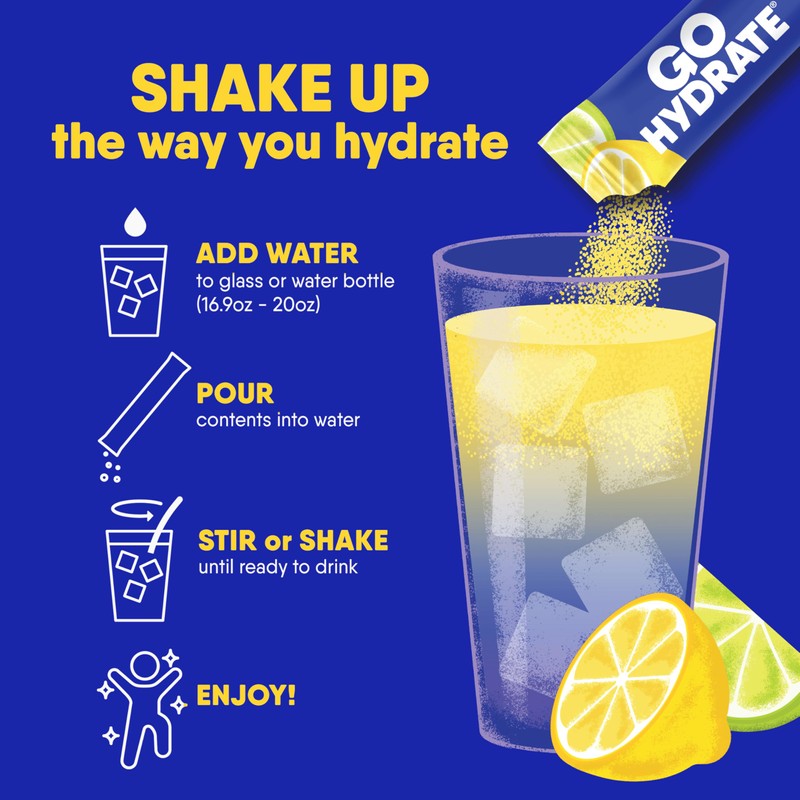 GoHydrate Low Sodium Electrolytes Powder Packets Sugar Free - Instant