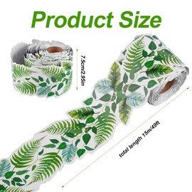 Stickers for Bulletin Board Borders, 15 m Long Border for Classroom, Border Sticker with Eucalyptus Motif for Photo Walls, Bulletin Boards, Chalkboards, Leaves, Green Plants Decoration