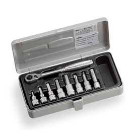 TONE Hexagon Socket Wrench Set H2072 1/4 inch (6.35 mm) Driving, Silver, 9 Pieces