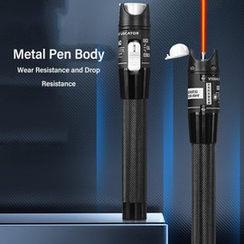 Visible Fault Locator, Fiber Optic Test Pen, 80MW 2.5mm Fiber Visual Fault Locator, VFL Red Light Pen, Fiber Optic Cable Tester, for CATV Telecommunications Engineering Maintenance