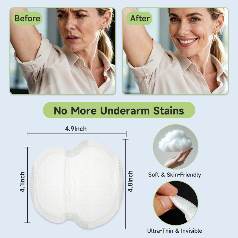 ANKEXIN Armpit Sweat Pads, 120 PCS Underarm Sweat Pads for