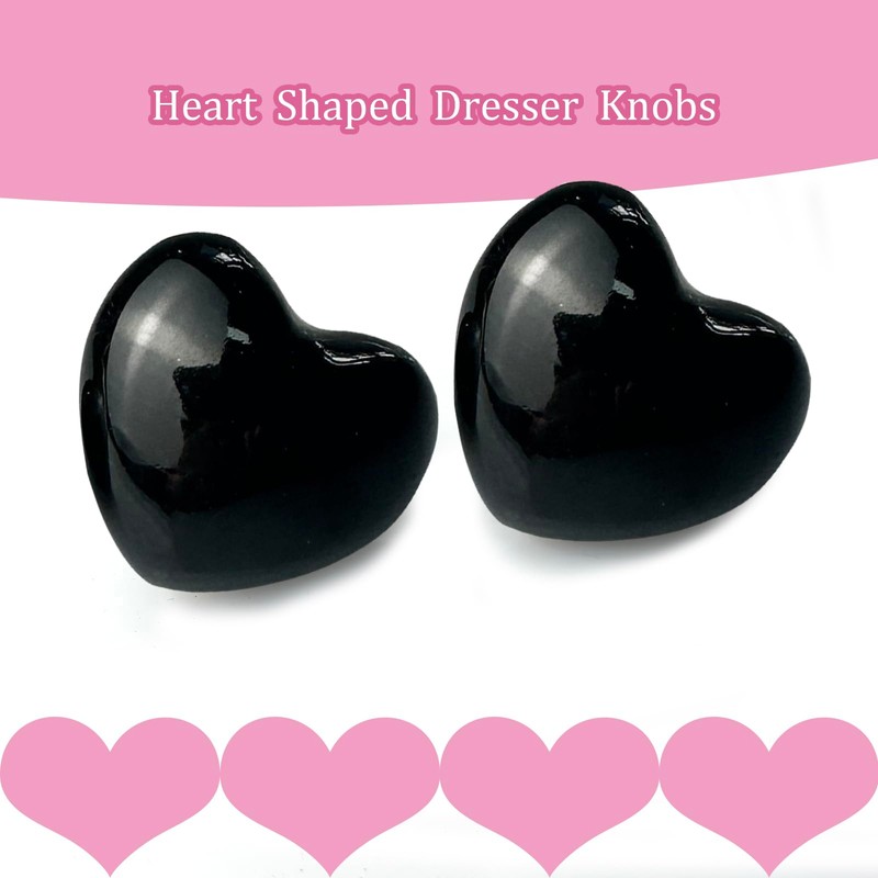Mimhooy 4 Pack Black Ceramic Drawer Knobs Decorative Cabinet Knobs,