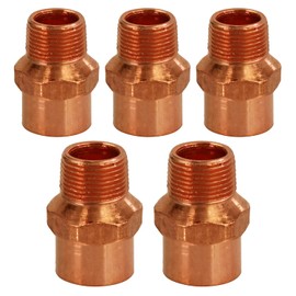 Supply Giant DDNA0120-5 Male Adapter Reducing Fitting Sweat x MIP Connections, 1/2 X 1/4, Copper