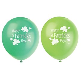 12" Latex St. Patricks Day Shamrock Balloons, 8ct