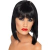 Smiffy's Glam Short, Blunt Wig With fringe (black)