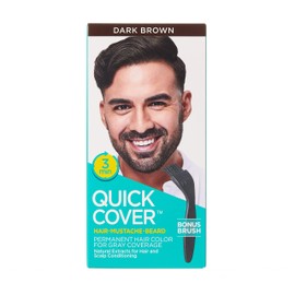 KISS Quick Cover For Men Permanent Hair Color Mustache Beard QMC (Dark Brown)