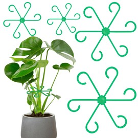 SmallCat 8PCS Climbing Plant Stem Support, 4 Sizes Plastic Houseplant Stem Holders, Reusable Flower Trellis Stem Stakes for Garden, Plant Growth Care Accessories Indoor, Outdoor - Green