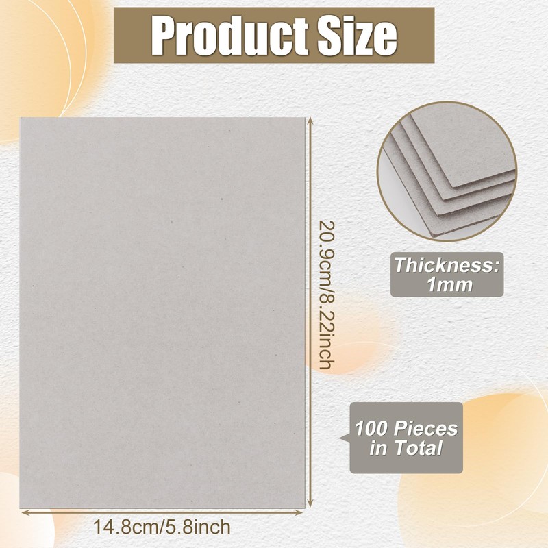 SHUESS A5 Greyboard 100 Sheets - 1000 Micron A5 (21