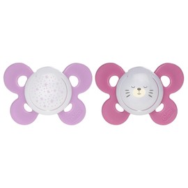 Chicco PhysioForma Comfort, Chupete 16-36 Meses, 2 Piezas, Chupetes con Tetina de Silicona, Ayuda a la Respiración Fisiológica, Favorece el Desarrollo Correcto de la Boca, Colores Surtidos, Rosa Claro