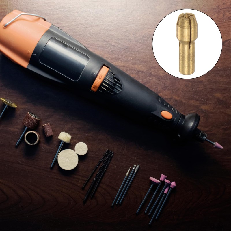 sourcing map 10pcs Brass Collet 0.5-3.2mm Brass Drill Chucks Mini
