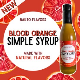 Blood Orange Simple Syrup, 12.7 oz. For use in Cocktails, Coffee, and Cooking