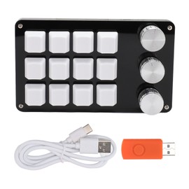 Mini Custom Keypad 12 Keys 3 Knobs Programmable Blue Switch Hot Swappable Programming Macro Keypad for Computer Gaming