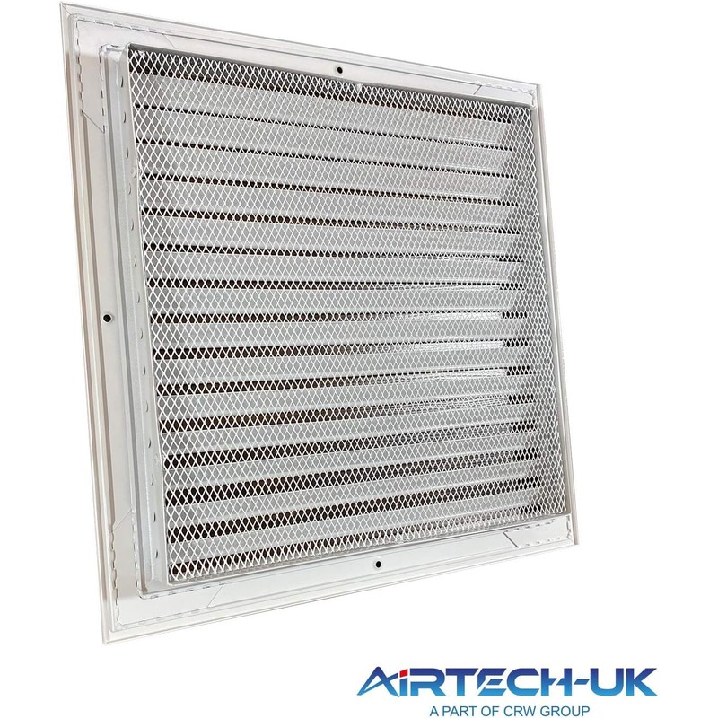 AirTech-UK Aluminum Return Air Grille Fixed Louvre White Powder Coated