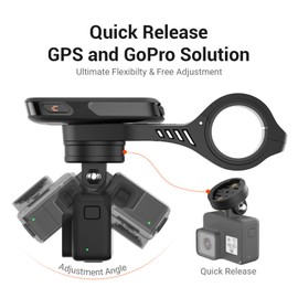 CooSpo MT5S Bike Computer Out Front Mount, Compatible with Garmin IGPS/XOSS/CYCPLUS and Go-Pro, Bike Computer Mount Adapter for Handlebar 25.4mm/31.8mm
