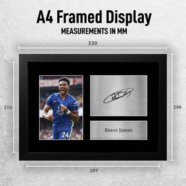 HWC Trading FR A4 Reece James Chelsea Gifts Printed Signed Autograph Picture for Football Fans and Supporters - A4 Framed