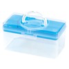 livinbox Clear Light Blue Plastic Multipurpose Portable Handled Organizer Storage