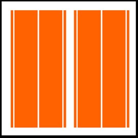 Sticker Connection | Fender Stripes Vinyl Hash Marks | Universal Racing Stripe Sticker Set for car/Truck | 10"x20" (Orange)