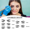 2 Pieces Tattoo Eyebrow Ruler 3-Point Positioning Ruler Eyebrow Golden