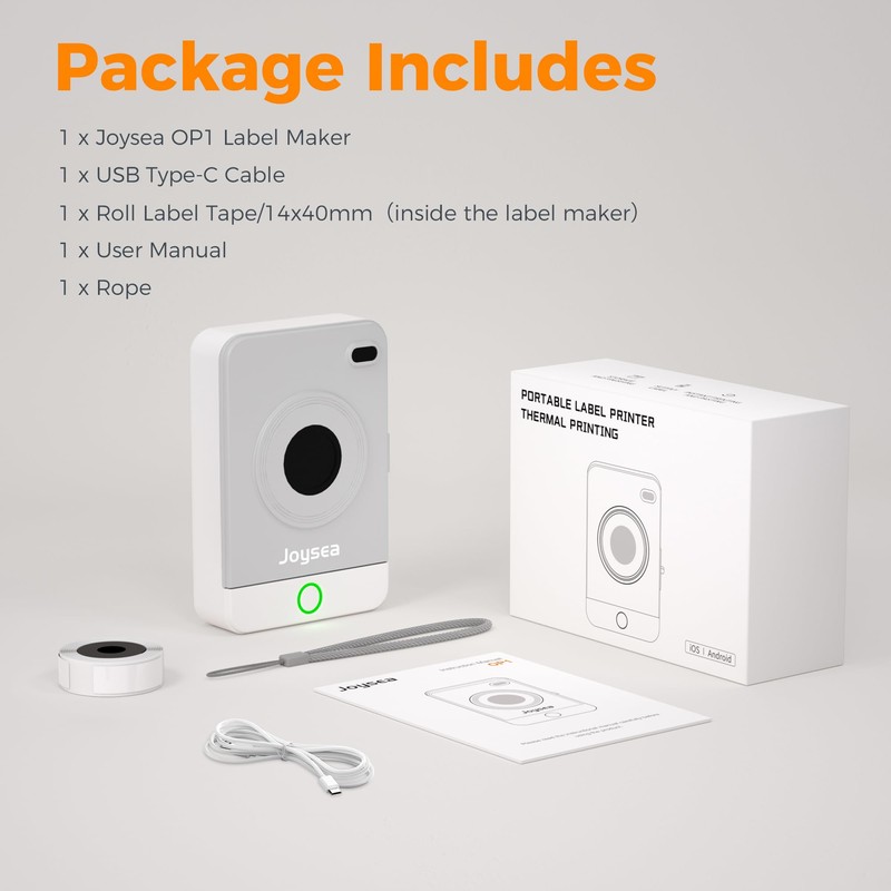 Joysea OP1 Label Maker Machine with Tape, Wireless Small Label