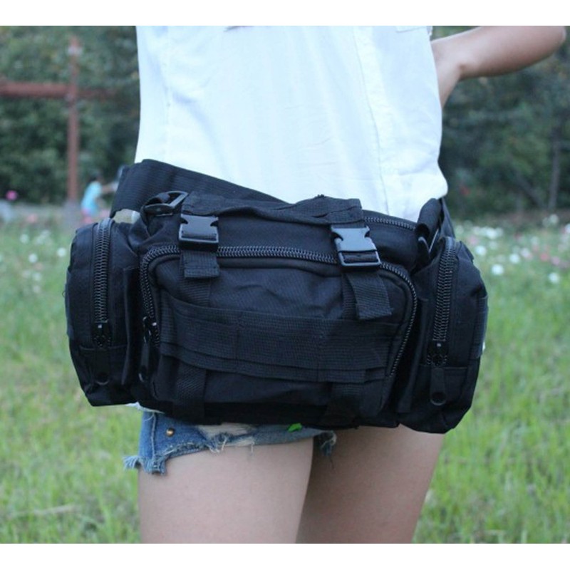 多機能 防水 4WAY仕様 自転車バッグ フロントバッグ ブラック メッセンジャーバッグ ショルダー ウエスト ハンドバッグ