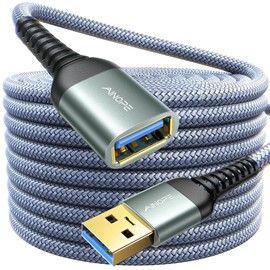 AINOPE USB Extension Cable,USB Extender,USB 3.0 Extension Cable, Male to Female Cord High Data Transfer Compatible with Webcam,Keyboard,Flash Drive,Hard Drive,Printer,1.5FT,Grey