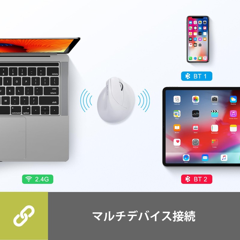 DELUX Ergonomic Mouse Wireless Silent Small Vertical Mouse 4000DPI 2.4G/Bluetooth