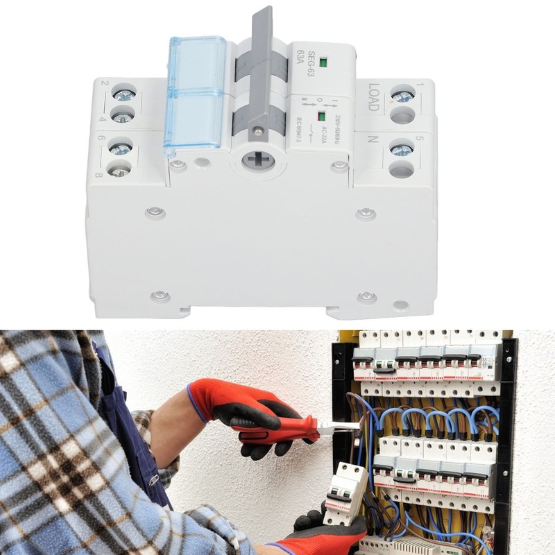 DC Isolator Switch 230V 63A 2P Dual Power Disconnect Switch