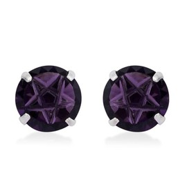 Shop LC Purple Cubic Zirconia CZ 925 Sterling Silver Stud Solitaire Earrings for Women Jewelry Valentines Day Gifts Ct 5.08