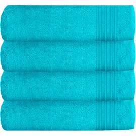GC GAVENO CAVAILIA 4 Pack Hand Towels for Bathroom - Washable & Fast Drying Towel Set - 100% Egyptian Cotton Towels - Gym Towel, Teal