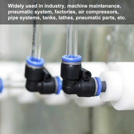 M METERXITY 2 x Angle Connecting Push Pipe Assembly Quick Connection Pneumatic Compressed Air Pipe Connection Application (8 mm AD Black)