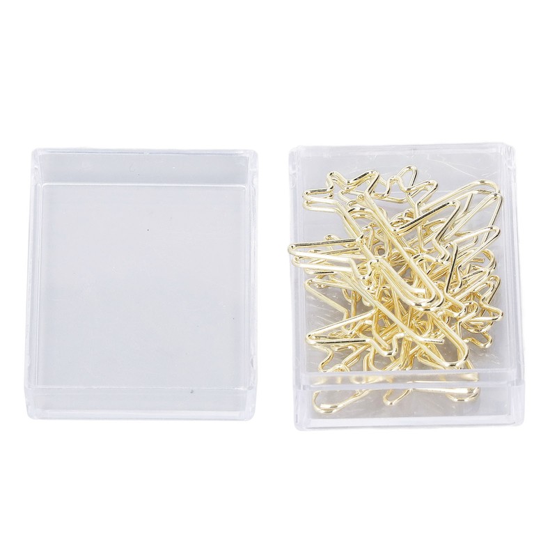 100Pcs Paper Clips Gold Cute Unique Shape Electroplating Process Lightweight