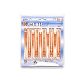 Gouriki Industry E-Clip, Medium, Clear Orange, 10 Pieces