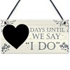 RED OCEAN Wedding Countdown I DO Chalkboard Hanging Plaque Sign