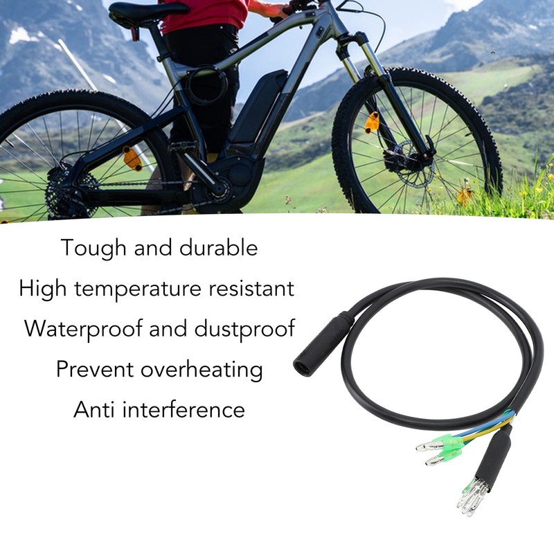 Electric Bike Motor Extension Cable M6 Female 9 Pin Waterproof