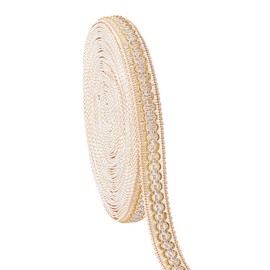 PH PandaHall 12 Yards Gimp Braid Trim, 2cm Fabric Braid Tirm Ribbon Beige Polyester Basic Fringe Trims for Sewing Upholstery Costume DIY Crafts Jewellery Making Curtain Decoration